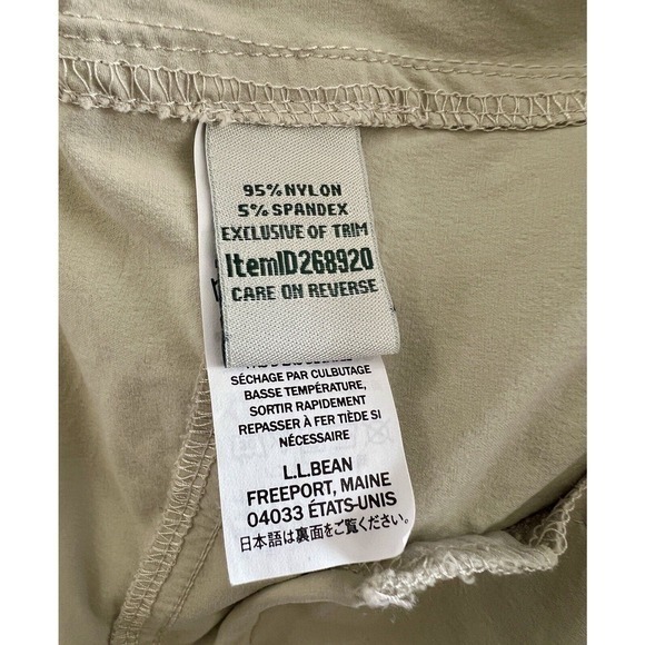 LL‎ Bean  Size 14 Adjustable Waist Khaki Wide Leg Ankle Pants With Pockets EUC - Picture 11 of 12